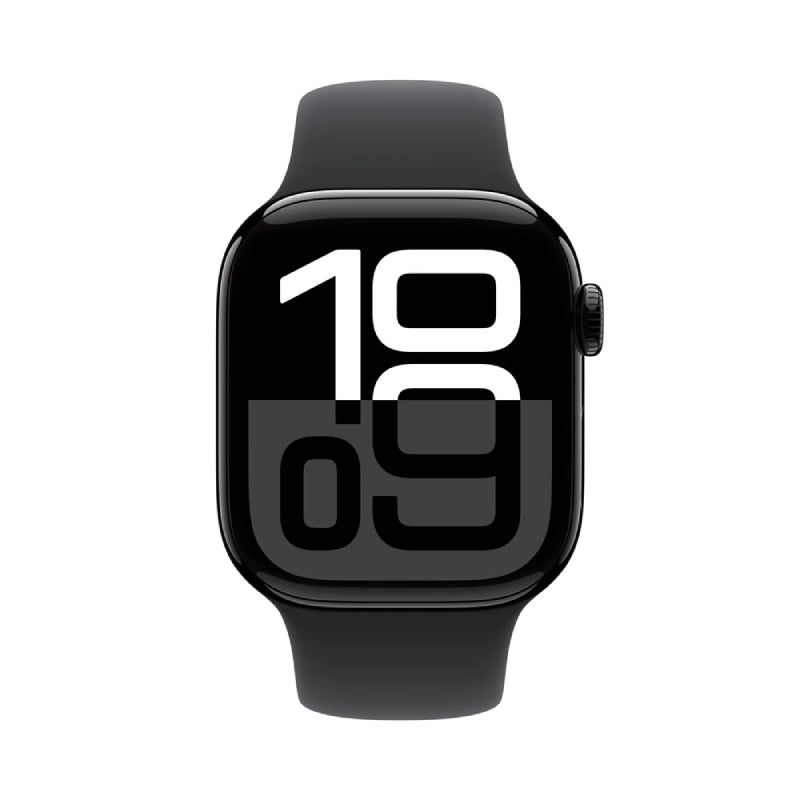 Apple Watch Series 10 with Sport Band - LTPO OLED / 64GB / 42mm / Small/Medium / Bluetooth / Wi-Fi / Cellular / Jet Black