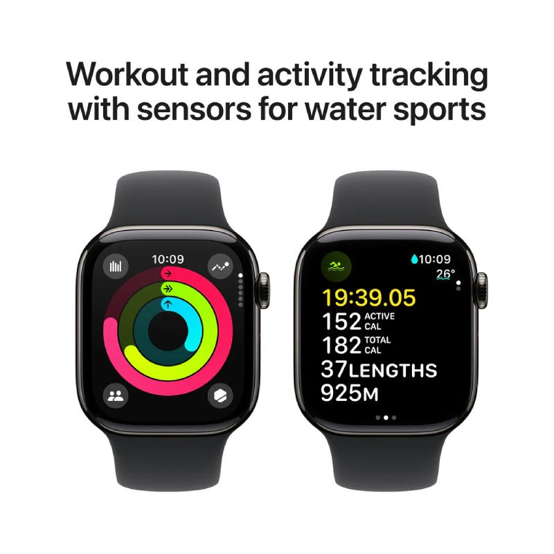 Apple Watch Series 10 with Sport Band - LTPO OLED / 64GB / 42mm / Small/Medium / Bluetooth / Wi-Fi / Cellular / Slate