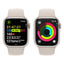 Apple Watch Series 9 with Sport Band - LTPO OLED / 64GB / 41mm / Medium/Large / Bluetooth / Wi-Fi / Cellular / Starlight