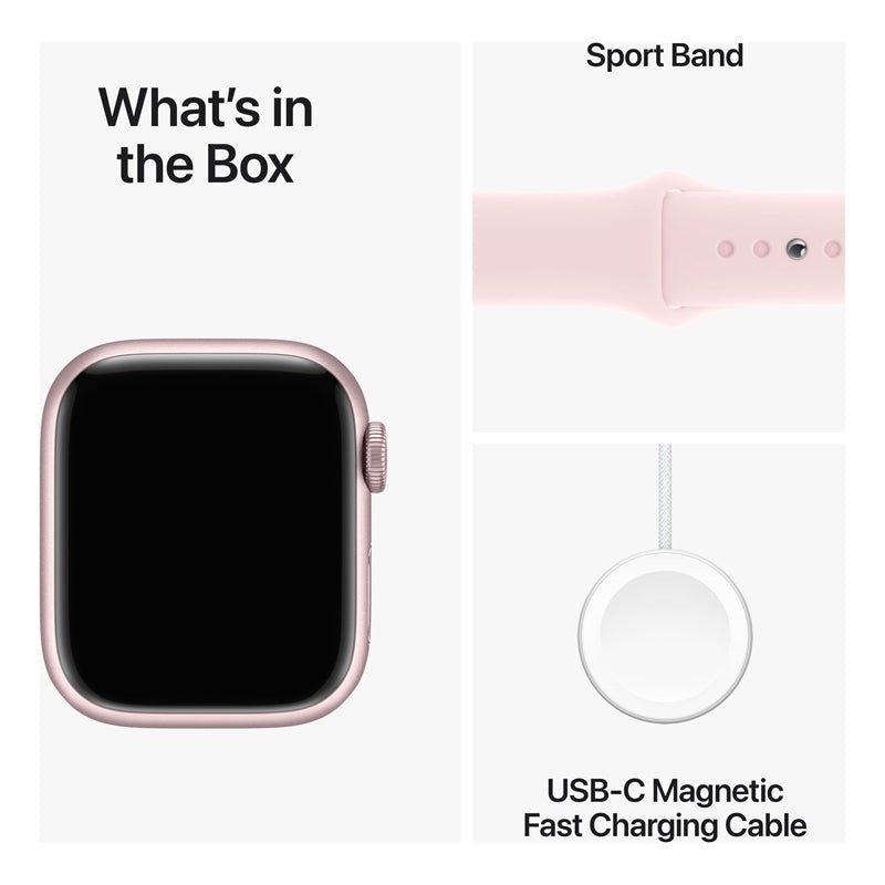 Apple Watch Series 9 with Sport Band - LTPO OLED / 64GB / 41mm / Small/Medium / Bluetooth / Wi-Fi / Cellular / Light Pink