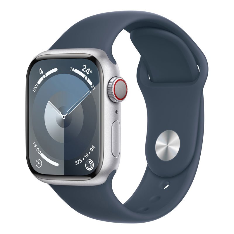 Apple Watch Series 9 with Sport Band - LTPO OLED / 64GB / 41mm / Small/Medium / Bluetooth / Wi-Fi / Cellular / Storm Blue