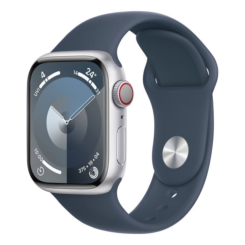 Apple Watch Series 9 with Sport Band - LTPO OLED / 64GB / 45mm / Medium/Large / Bluetooth / Wi-Fi / Cellular / Storm