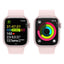 Apple Watch Series 9 with Sport Band - LTPO OLED / 64GB / 45mm / Medium/Large / Bluetooth / Wi-Fi / Light Pink