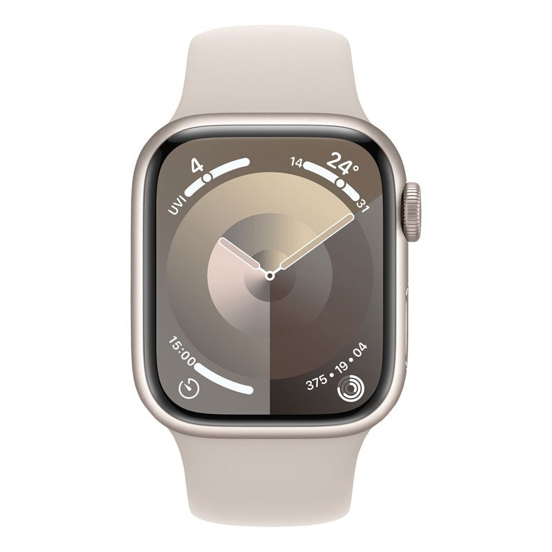 Apple Watch Series 9 with Sport Band - LTPO OLED / 45mm / Bluetooth / Wi-Fi / Cellular / Starlight Smart Watches