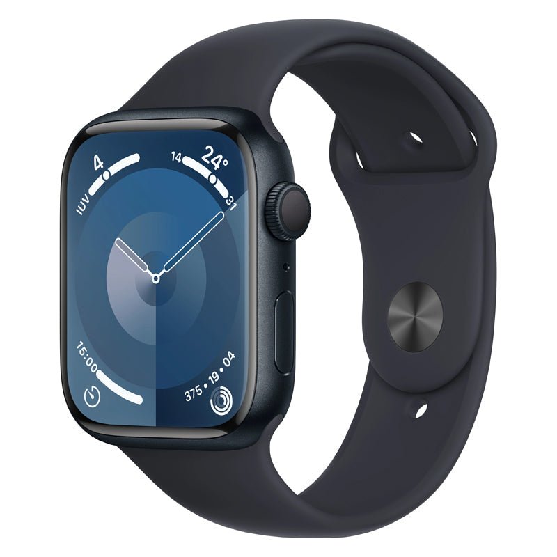 Apple Watch Series 9 with Sport Band - LTPO OLED / 64GB / 45mm / Small/Medium / Bluetooth / Wi-Fi / Midnight