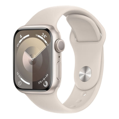 Apple Watch Series 9 with Sport Band - LTPO OLED / 64GB / 45mm / Small/Medium / Bluetooth / Wi-Fi / Starlight Smart