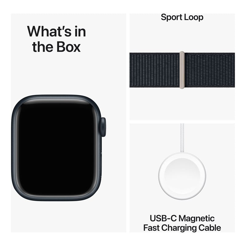 Apple Watch Series 9 with Sport Loop - LTPO OLED / 64GB / 41mm / Bluetooth / Wi-Fi / Midnight