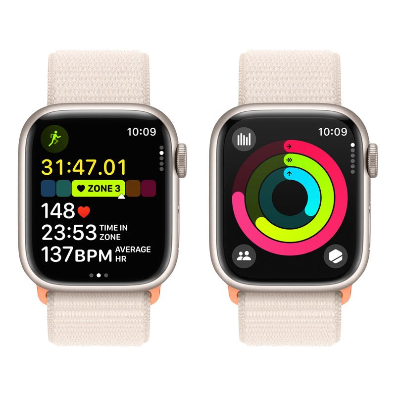 Apple Watch Series 9 with Sport Loop - LTPO OLED / 64GB / 41mm / Bluetooth / Wi-Fi / Starlight