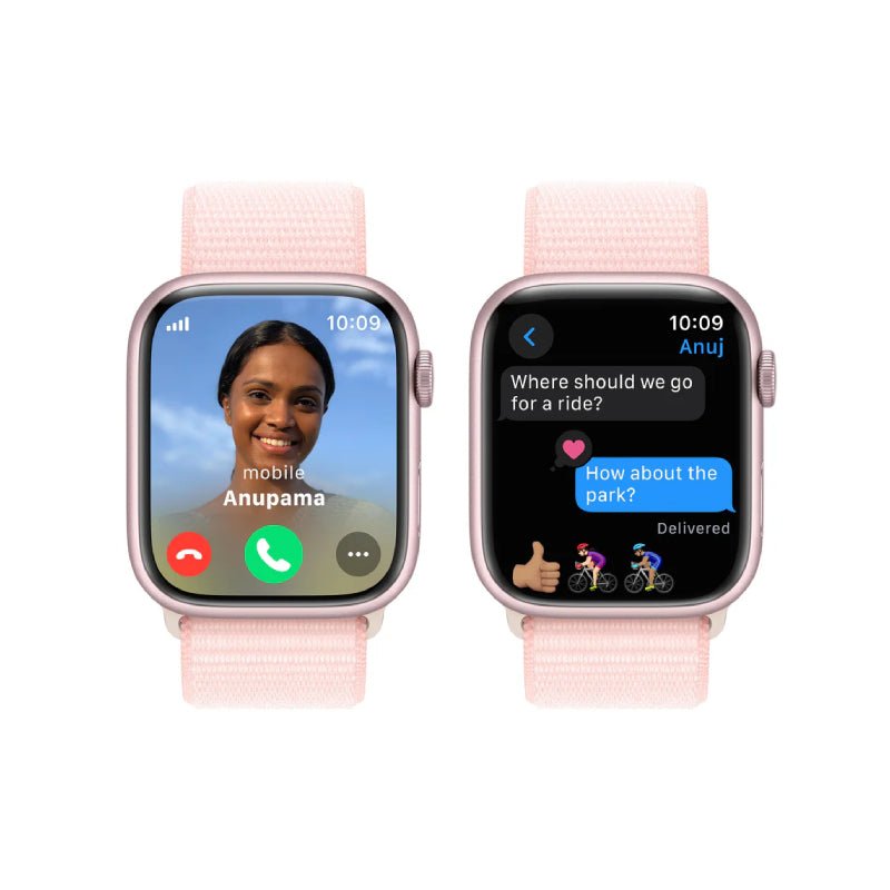 Apple Watch Series 9 with Sport Loop - LTPO OLED / 64GB / 45mm / Small/Medium / Bluetooth / Wi-Fi / Cellular / Light Pink