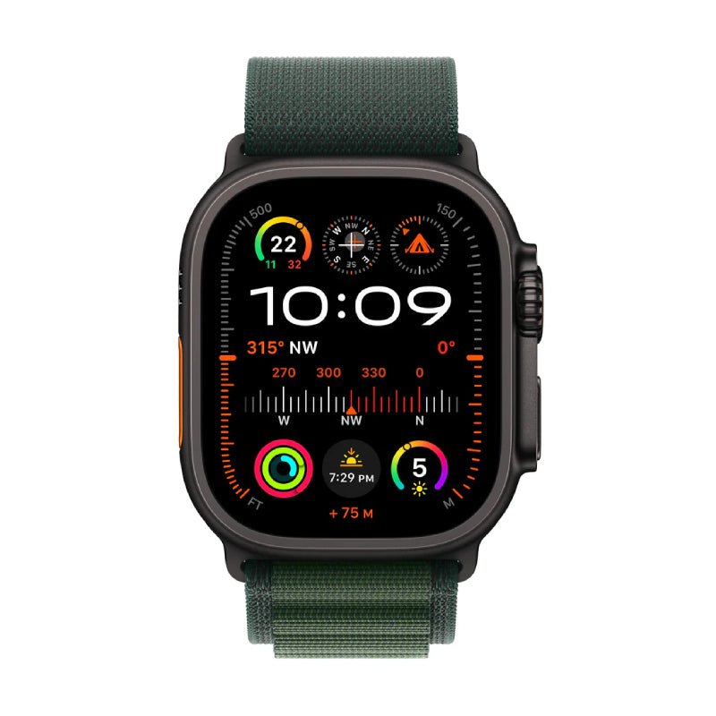 Apple Watch Ultra 2 (2024) - LTPO OLED / 64GB / 49mm / Large / Bluetooth / Wi-Fi / Cellular / Titanium Dark Green Alpine Loop