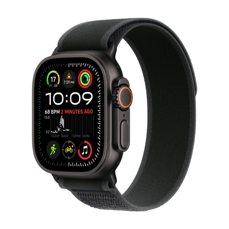 Apple Watch Ultra 2 (2024) - LTPO OLED / 64GB / 49mm / Medium/Large / Bluetooth / Wi-Fi / Cellular / Titanium Black Trail Loop