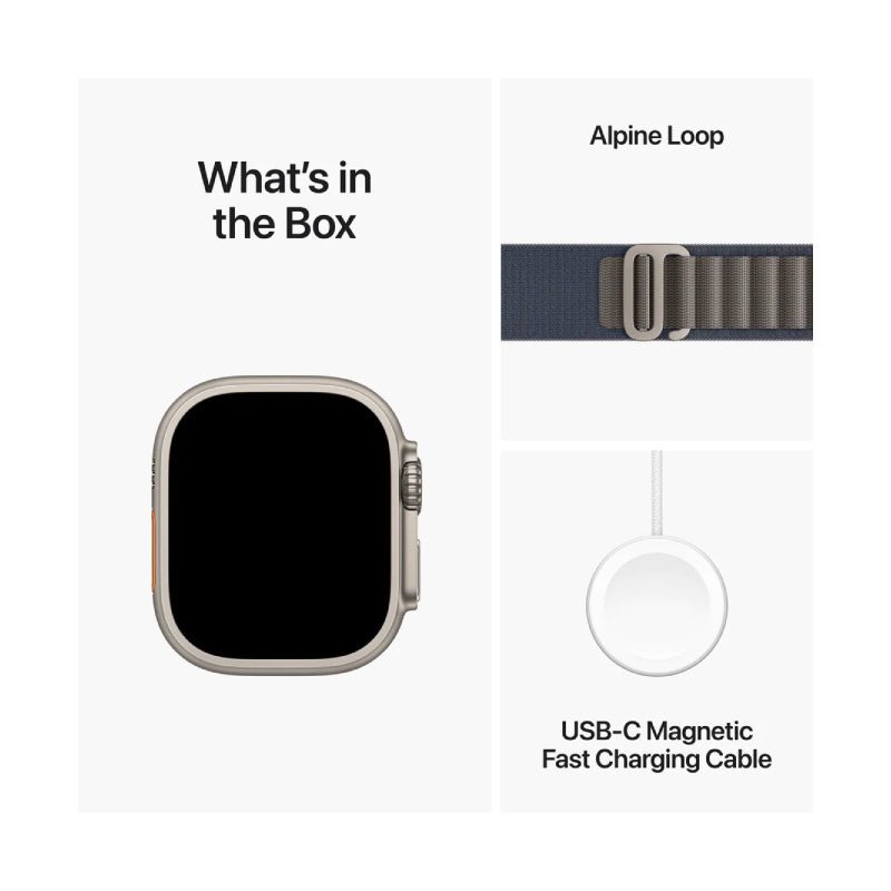 Apple Watch Ultra 2 - LTPO OLED / 64GB / 49mm / Bluetooth / Wi-Fi / Cellular / Small / Titanium Blue Alpine Loop Smart