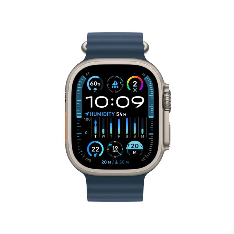 Apple Watch Ultra 2 - LTPO OLED / 64GB / 49mm / Bluetooth / Wi-Fi / Cellular / Titanium Blue Ocean Band Smart Watches