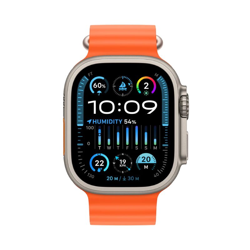 Apple Watch Ultra 2 - LTPO OLED / 64GB / 49mm / Bluetooth / Wi-Fi / Cellular / Titanium Orange Ocean Band Smart Watches