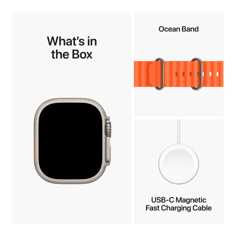 Apple Watch Ultra 2 - LTPO OLED / 64GB / 49mm / Bluetooth / Wi-Fi / Cellular / Titanium Orange Ocean Band Smart Watches