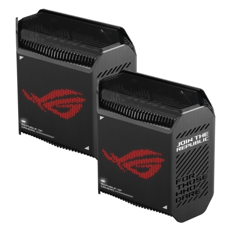 ASUS ROG Rapture (GT6 AX10000) Tri-Band WiFi 6 Gaming Mesh Router - 5GHz (4804Mbps) / USB 3.2 Gen 1 / Gigabit WAN / Gigabit LAN - Black (2-Pack)