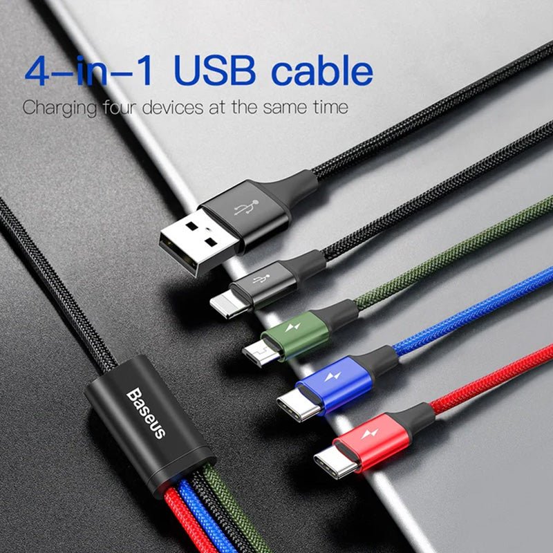 Baseus 4 in 1 Cable - 2x Lightning / USB-C / Micro USB - Cable