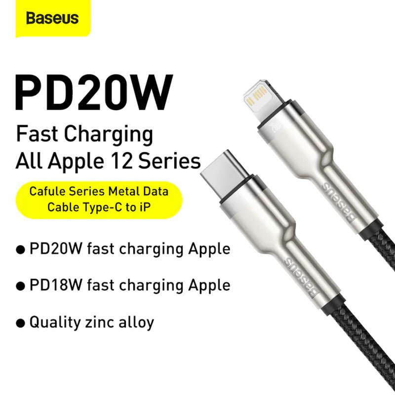 Baseus Cafule Series Metal Data Cable Type-C to Lightning - 20W / 2m / Black