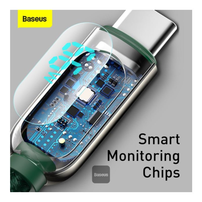 Baseus Display Fast Charging Data Cable - USB / Type-C / 66W / 1 Meter / Green