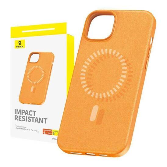 Baseus Fauxther Series Magnetic Case - Apple iPhone 15 Pro Max / Sunset Orange