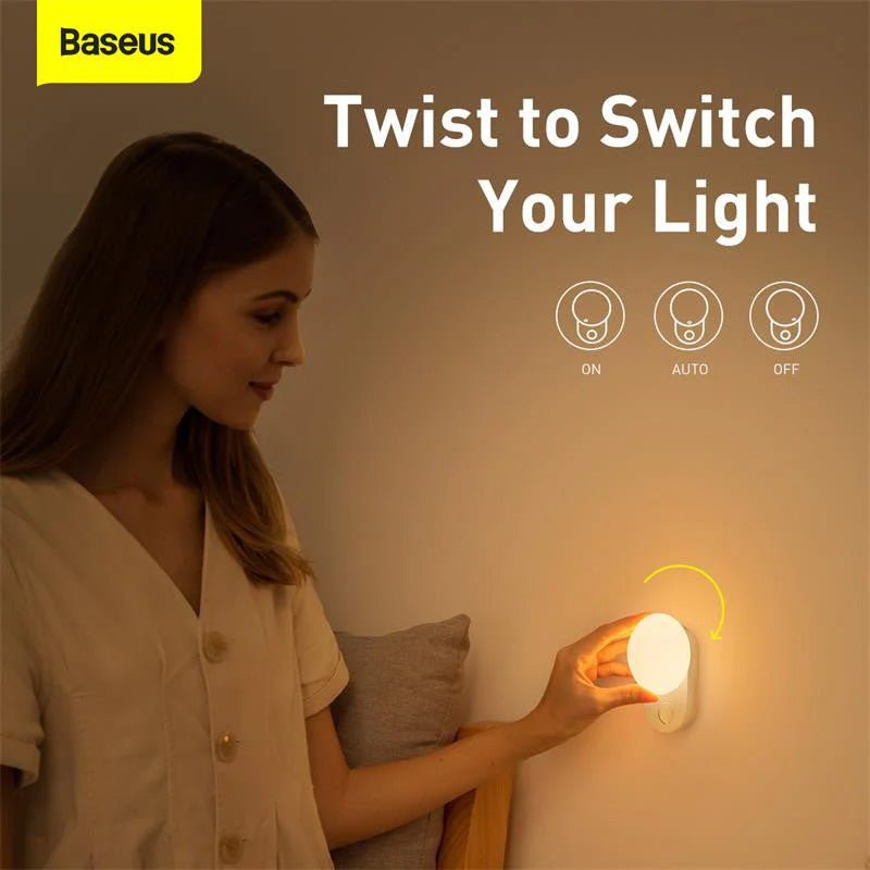 Baseus Full Moon Human Body Induction Night Light - White