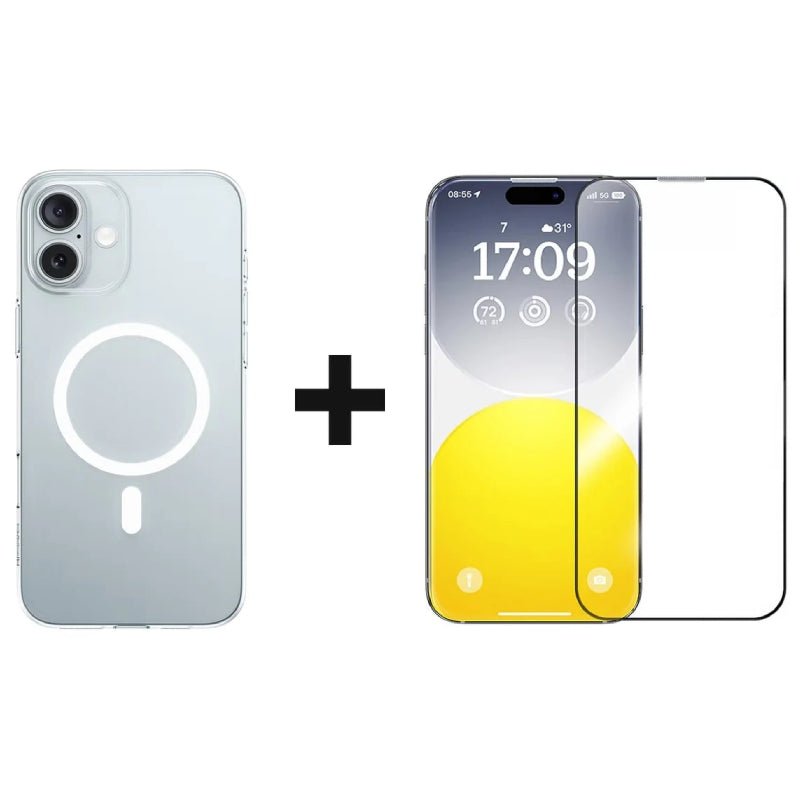 Baseus Lucent Series Magnetic Case - Apple iPhone 16 + Baseus Sapphire Series Glass Screen Protector - Apple iPhone 16 - Bundle Offer