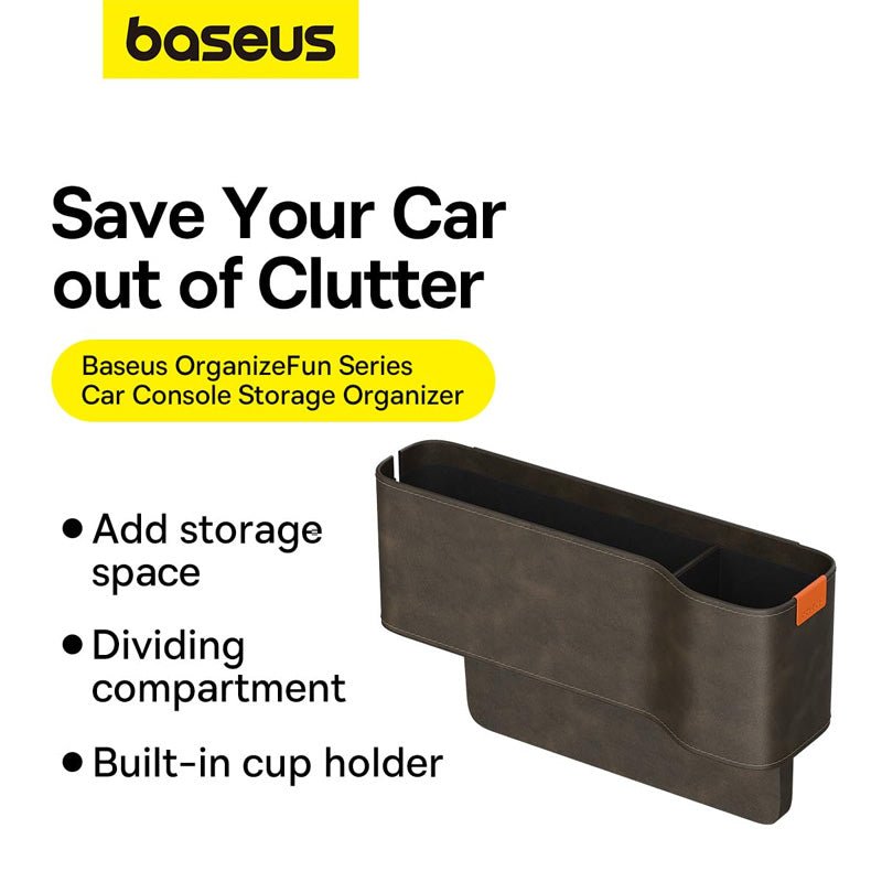 Baseus Organize Fun Series Car Console Storage Organizer - Marble Brown