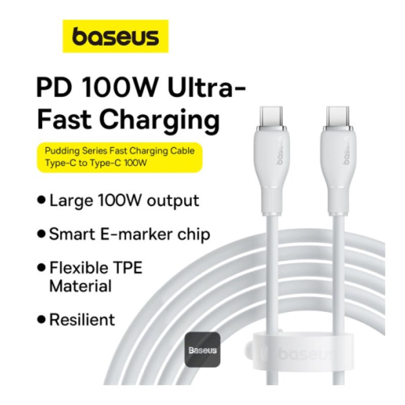 Baseus Pudding Series Fast Charging Cable - 1.2M / USB-C / 100W / Stellar White