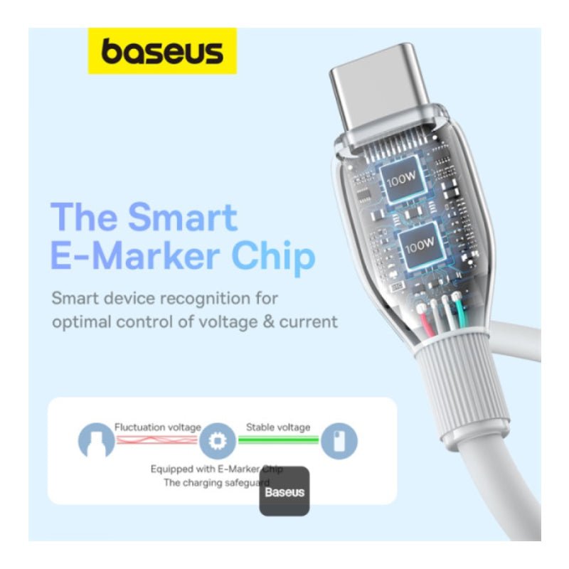 Baseus Pudding Series Fast Charging Cable - 1.2M / USB-C / 100W / Stellar White