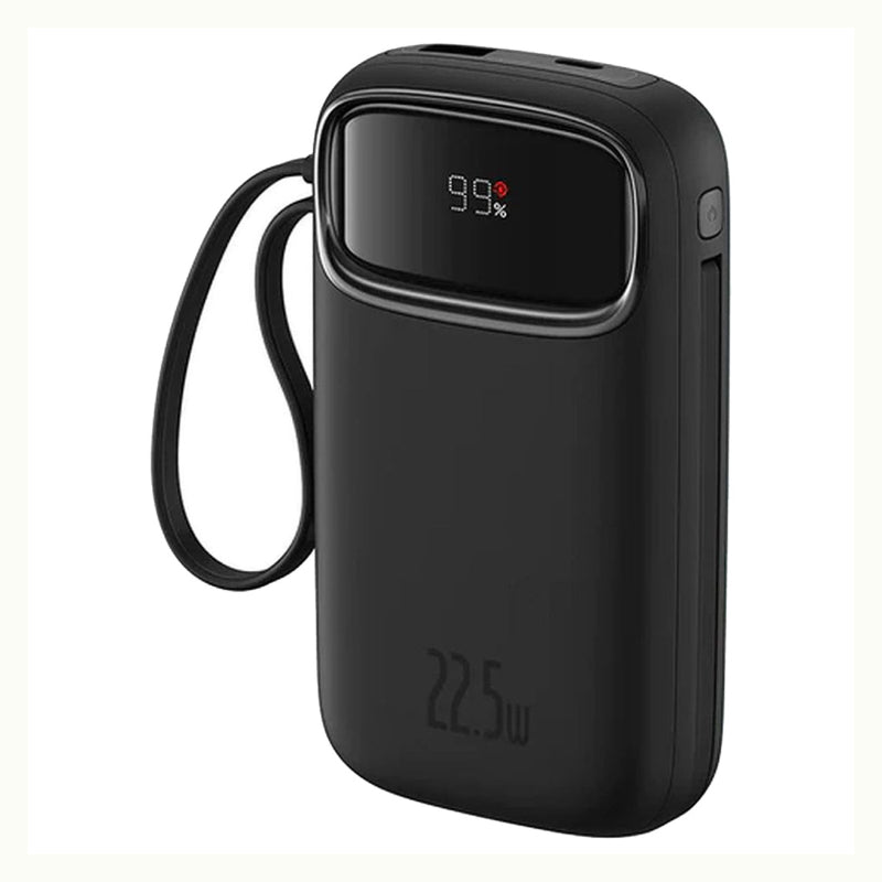 Baseus Qpow 2 Dual-Cable Digital Display Fast Charge Power Bank - 20000mAh / 22.5W / Cluster Black