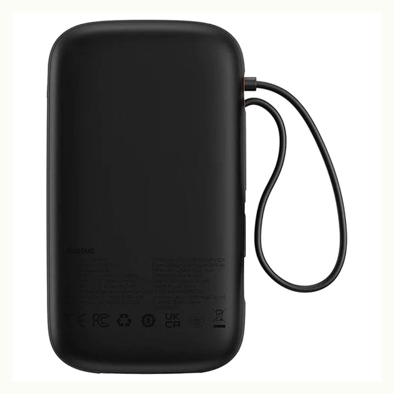 Baseus Qpow 2 Dual-Cable Digital Display Fast Charge Power Bank - 20000mAh / 22.5W / Cluster Black