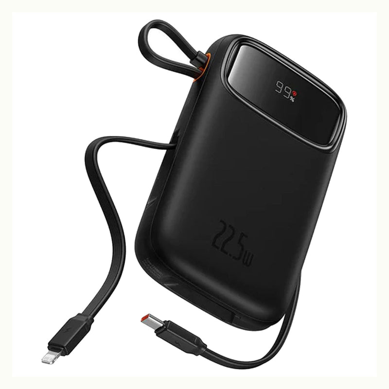 Baseus Qpow 2 Dual-Cable Digital Display Fast Charge Power Bank - 20000mAh / 22.5W / Cluster Black