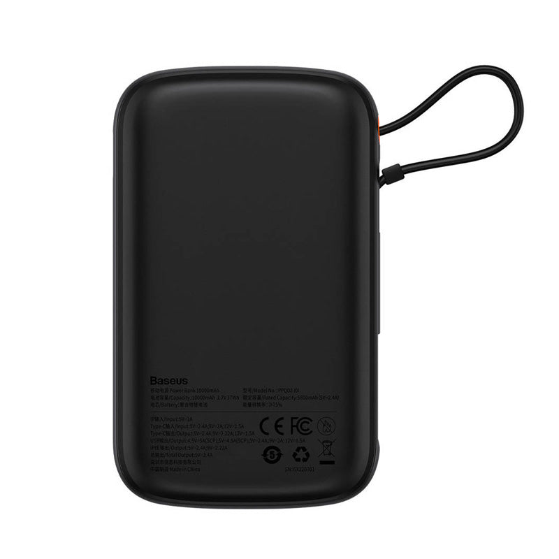 Baseus Qpow Pro Digital Display Fast Charge Power Bank - 10000mAh/ 20W/ Iph Edition/ Type-C Cable/ Black