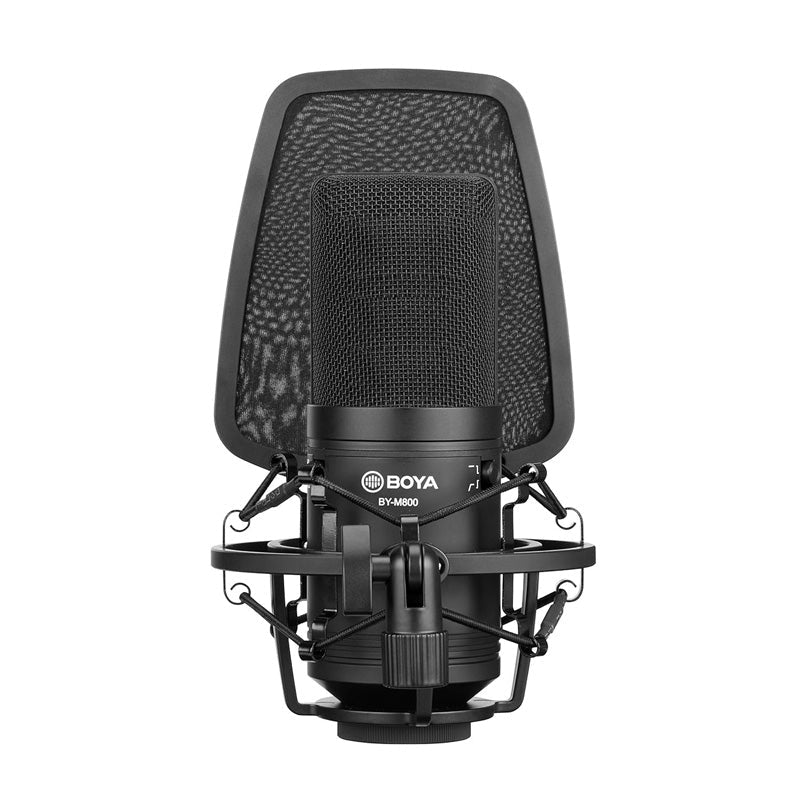 BOYA BY-M800 Large-diaphragm Cardioid Condenser Microphone - 20 Hz / 3M / XLR - Black