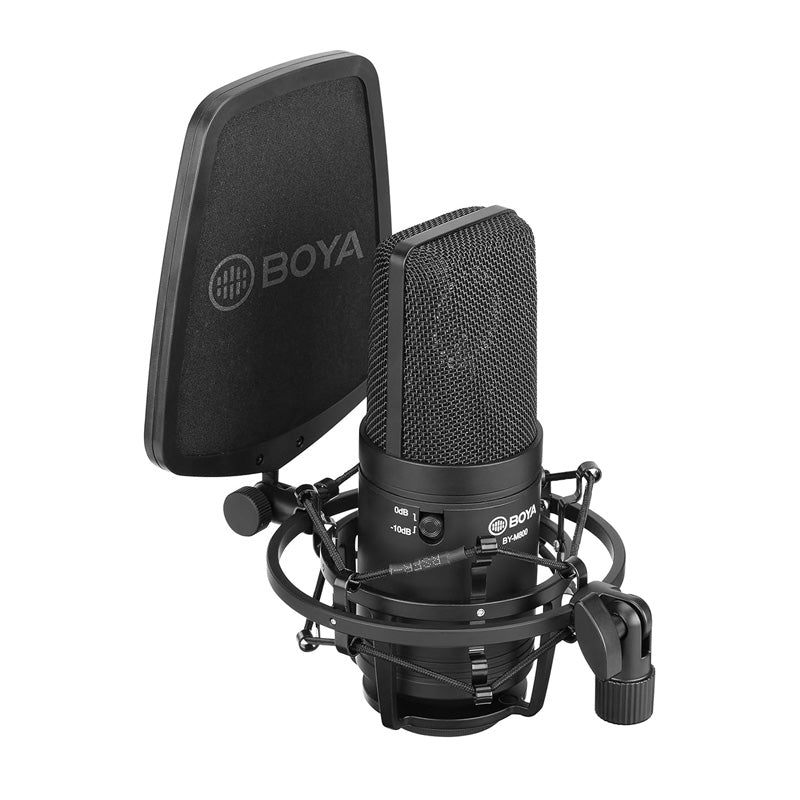 BOYA BY-M800 Large-diaphragm Cardioid Condenser Microphone - 20 Hz / 3M / XLR - Black