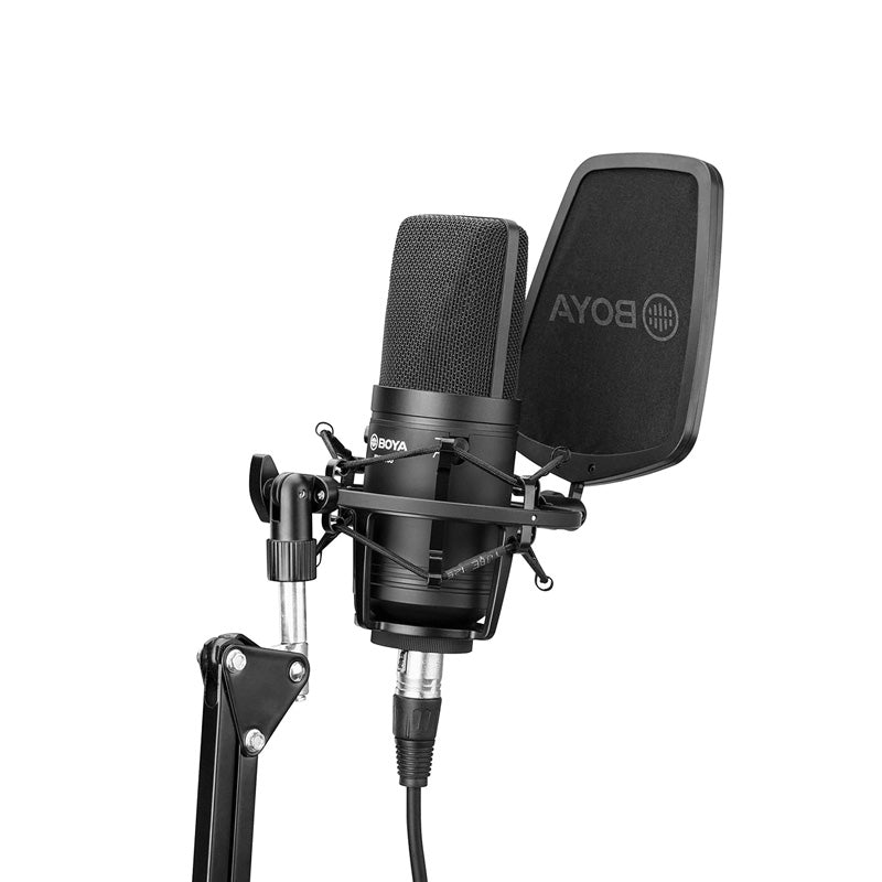 BOYA BY-M800 Large-diaphragm Cardioid Condenser Microphone - 20 Hz / 3M / XLR - Black