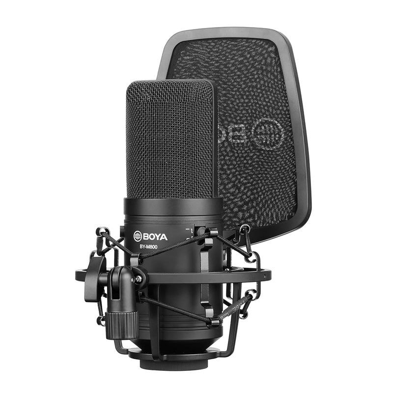 BOYA BY-M800 Large-diaphragm Cardioid Condenser Microphone - 20 Hz / 3M / XLR - Black