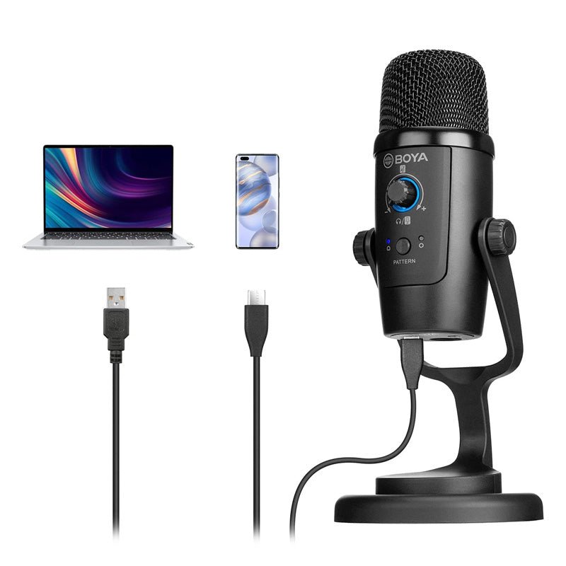 BOYA BY-PM500 USB Microphone - ‎Mono / 3.5mm Jack / USB / Type-C - Black