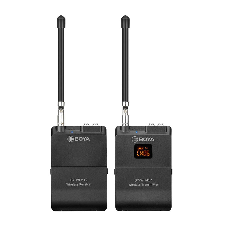 Boya BY-WFM12 VHF Wireless Microphone System - 12 Channel / Wireless - Black