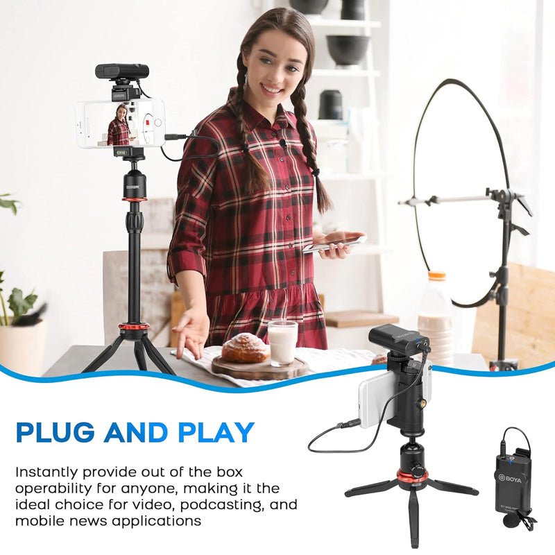 BOYA BY-WM4 PRO K1 Dual Channel 2.4G Wireless Studio Condenser Microphone Lavalier Interview Mic For DSLR Cameras