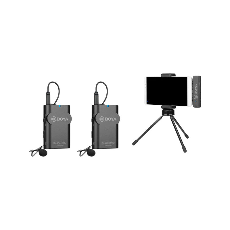 Boya BY-WM4 PRO-K4 2.4 GHz Wireless Microphone System For Ios Devices (Receiver & 2-transmitters)