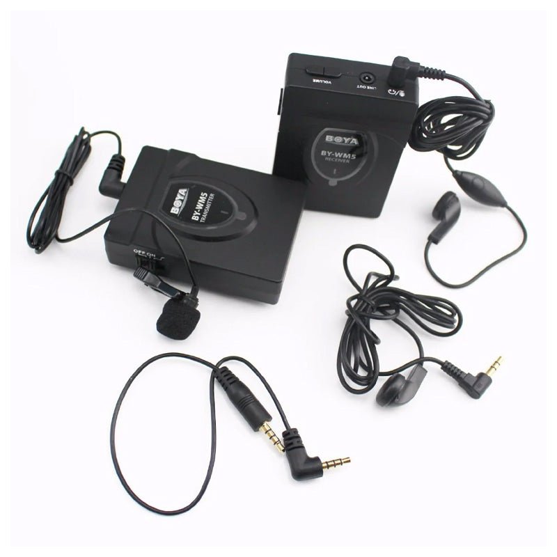 BOYA BY-WM5 Wireless Lavalier Microphone System Kit - 2.4GHz / 3.5mm Jack / Wireless - Black