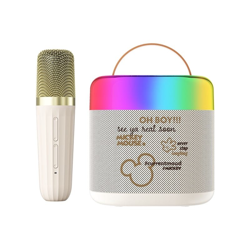 Disney K1 single Wireless karaoke Microphone And Speaker - Mickey Beige