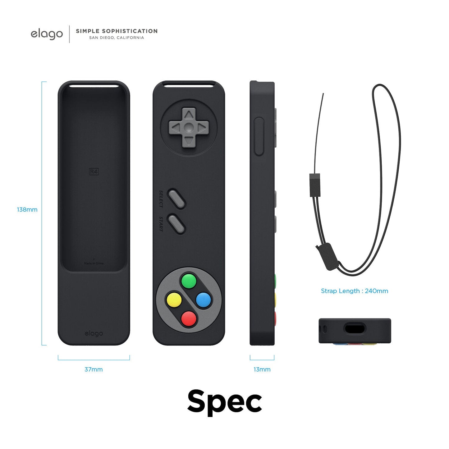 Elago Apple TV Siri Remote R4 2021 Case - Black