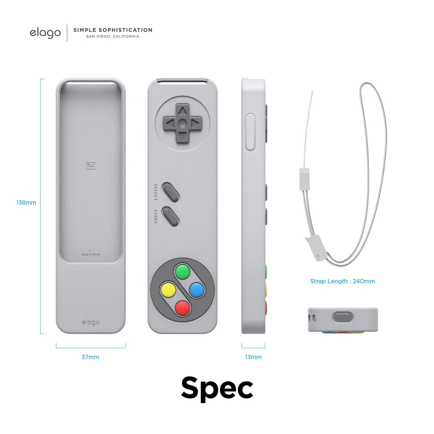 Elago Apple TV Siri Remote R4 2021 Case - Light Gray