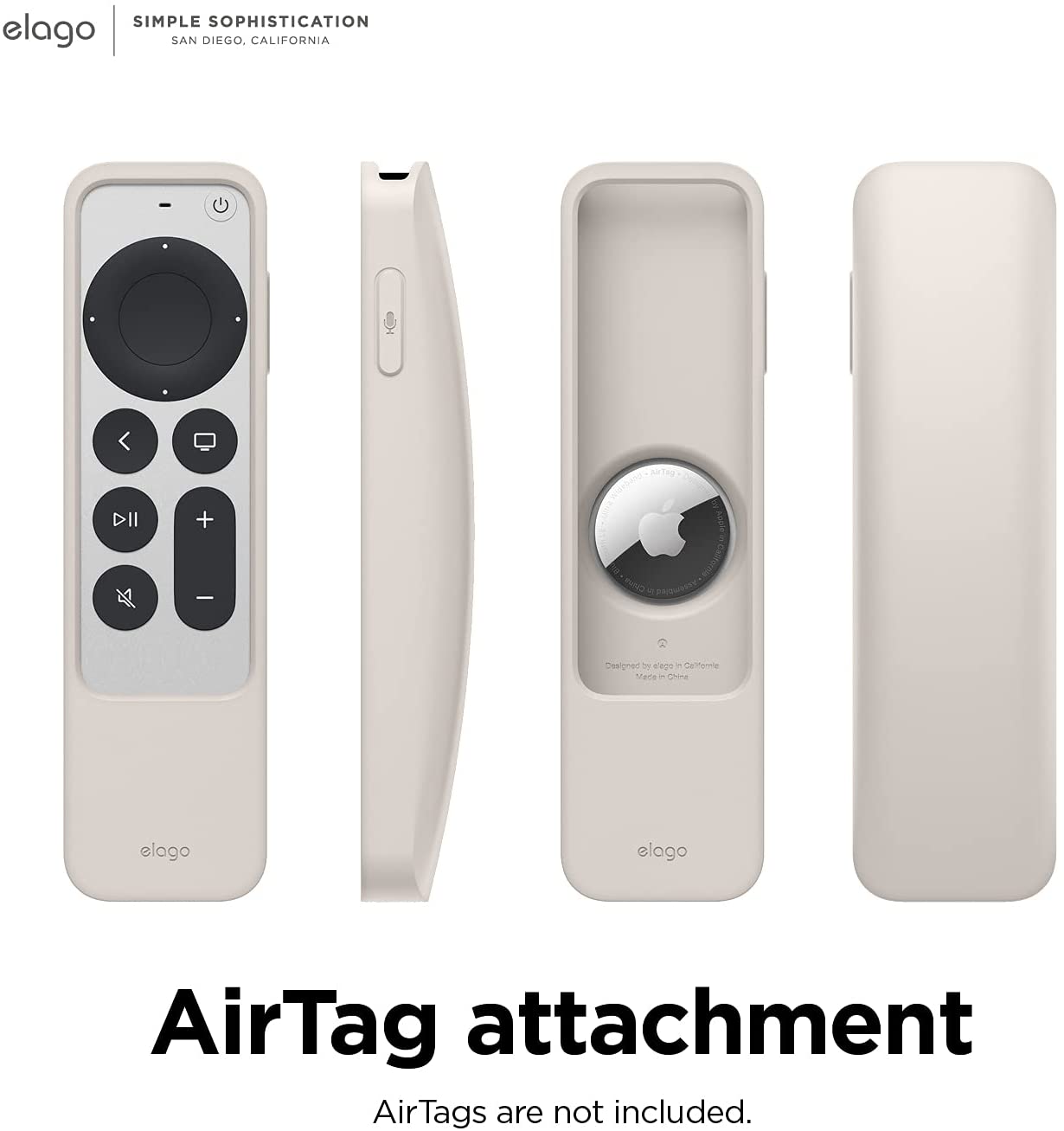 Elago Apple TV Siri Remote R5 2021 Case (AirTag Compatible) - Stone