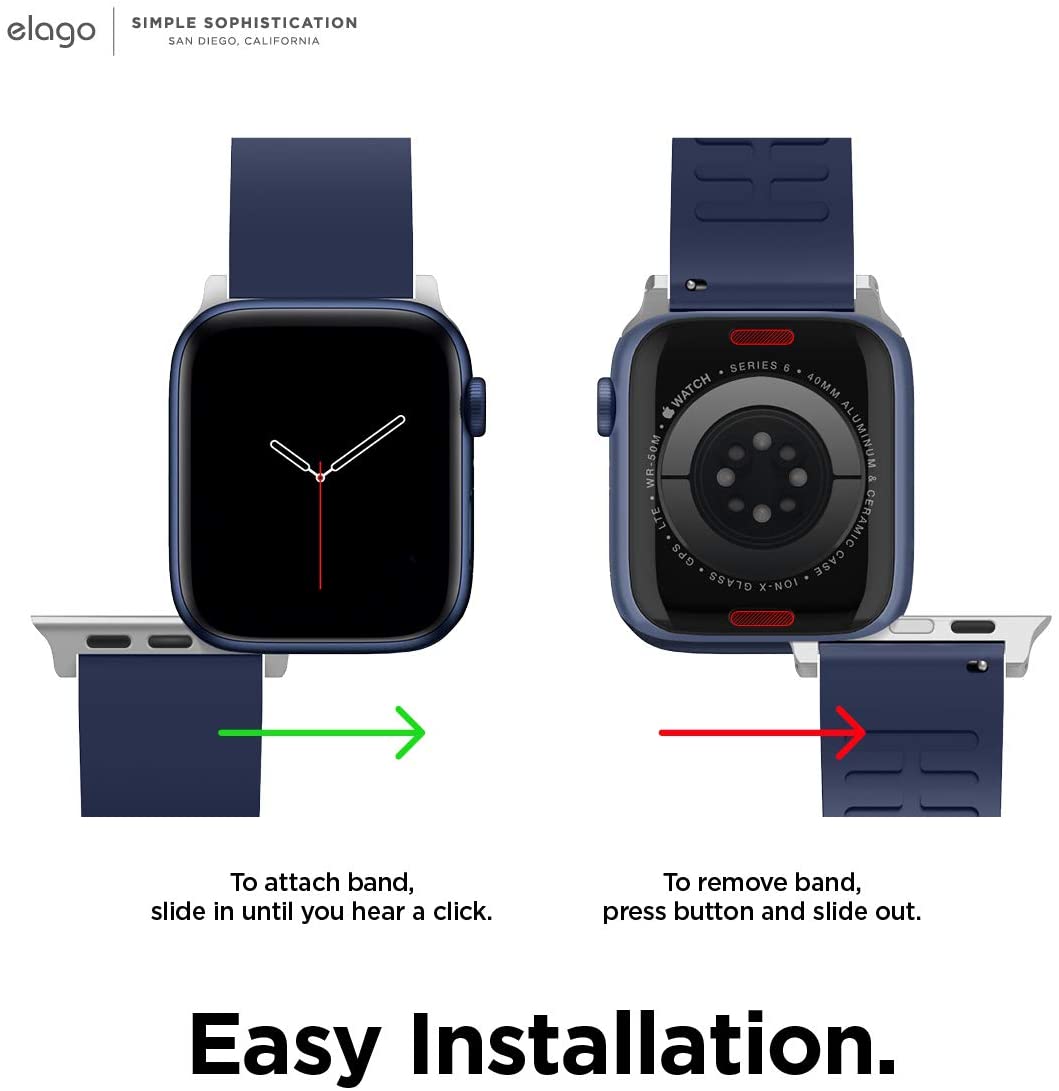 Elago Apple Watch 45/44/42mm/Ultra Premium Fluoro Rubber Strap - Jean Indigo