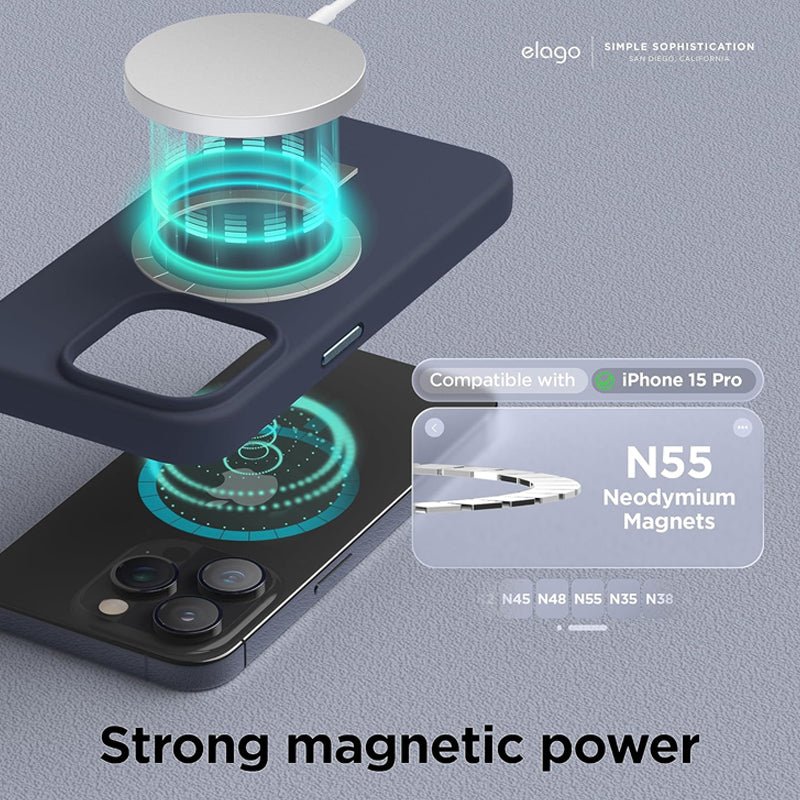 ماج سيف مغناطيسي سيليكون حافظة - ابل ايفون 15 برو / جان إنديجو اكسسوارات > هواتف  تابلت > هواتف >