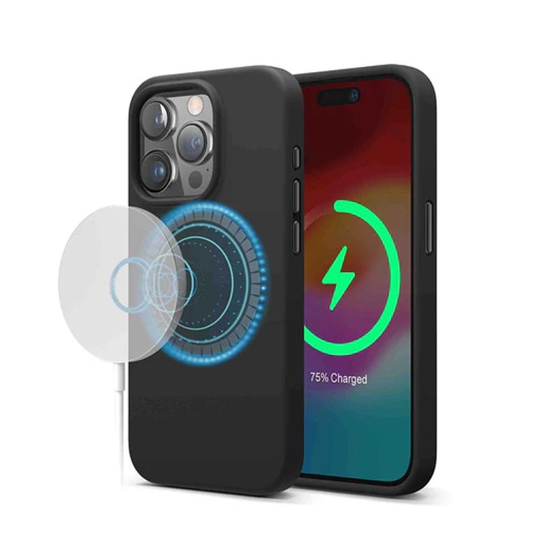 ماج سيف مغناطيسي سيليكون حافظة - ابل ايفون 15 برو ماكس / أسود اكسسوارات > هواتف & تابلت > هواتف >