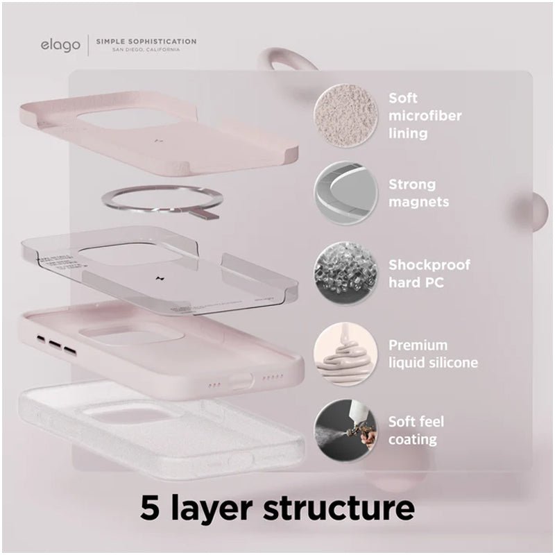إلاجو ماج سيف مغناطيسي ماج سيف مغناطيسي  حافظة - ابل ايفون 15 برو ماكس / اللون الوردي  الجميل اللون الوردي اكسسوارات > هواتف  تابلت > هواتف